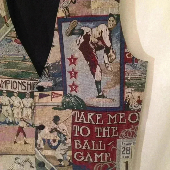 VINTAGE ATTITUDES BASEBALL MULTI-COLOR VEST - RARE - Picture 4 of 4